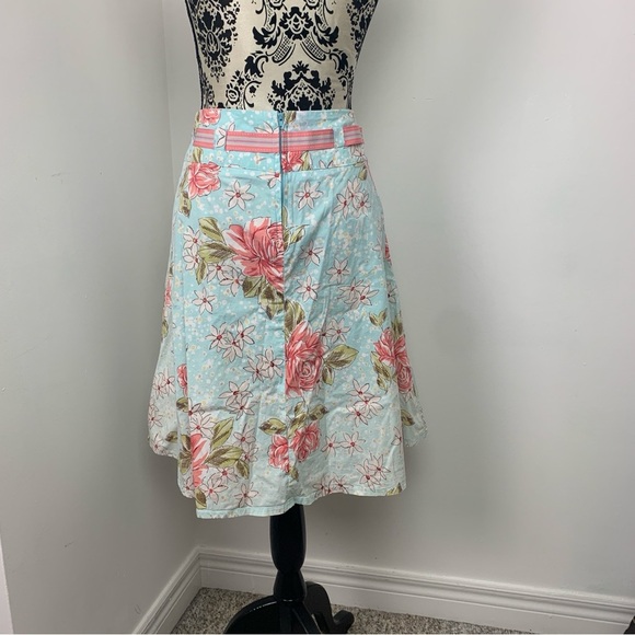 Vintage 90s Y2K Suzy Shier Floral A-Line Skirt - Picture 5 of 11